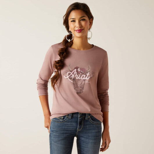 Ariat Women's LS Fawna T-Shirt - Mauve (10047404)*****