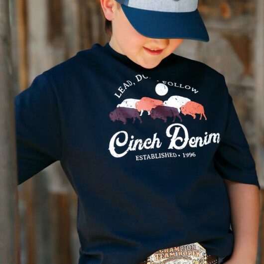 Cinch Boy's Cinch Denim Crew Neck T-Shirt  - (MTT7670116)