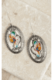 Blazin Roxx- Live Simply Cactus Oval Earrings (30398)