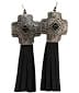 Blazin Roxx- Embossed Cross w/ Leather Fringe Earrings (30441)