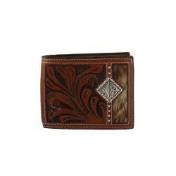 3D Bifold Wallet Calf Hair Concho Brown