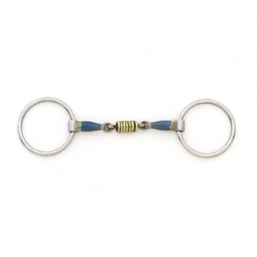 Centaur® Blue Steel Double Jointed Mouth Loose Ring with Brass Rollers(470553)