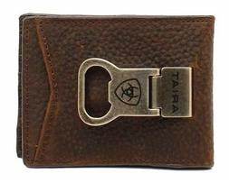 Ariat-A35119282- Brown Wallet- Bottle Opener Money Clip