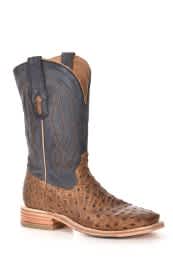 Corral- Mens Orix/Navy Blue Ostrich Emb. Sq Toe Boot (A4052)