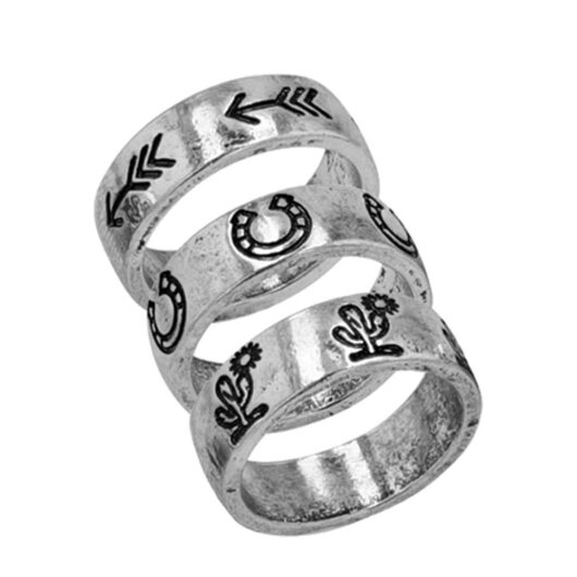Attitude Perfectly Western Stacked Rings (ARG5573)