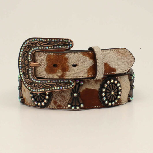 Angel Ranch- Ladies Calf Belt Hairon Conchos (D140002308)