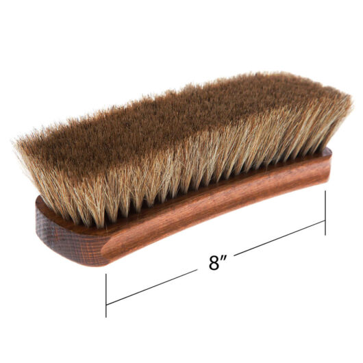BOOT BRUSH 100% Horsehair Dark Bristles 8" (04012)