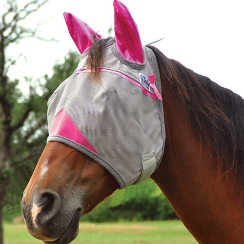 CASHEL - Crusader Fly Mask w/ Ears Warmblood Pink ( CFMWBSE-PNK)
