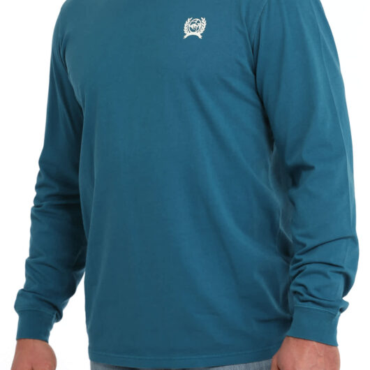 Cinch-Mens Teal Long Sleave Tee Shirt