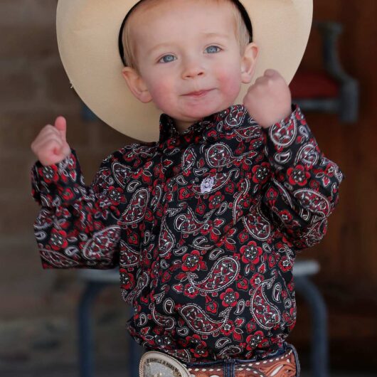 Cinch-LS Button Up Red Paisley Toddler (MTW7061339)**
