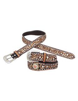 Circle Y-White Daisy Fili Belt(1007-bt)
