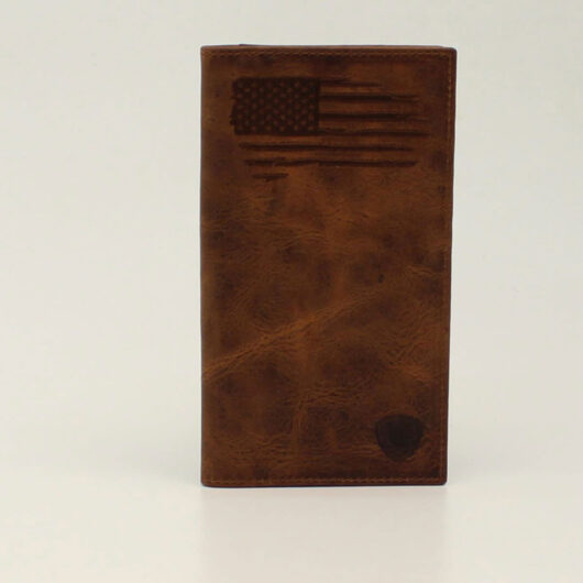 ARIAT-Mens Rodeo Wallet- DISTRESSED STITCH USA FLAG LOGO(A3545802)