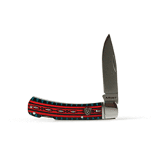 Ariat 3" Plain Edge Blade Graphic Pattern Handle Knife (A710011397)