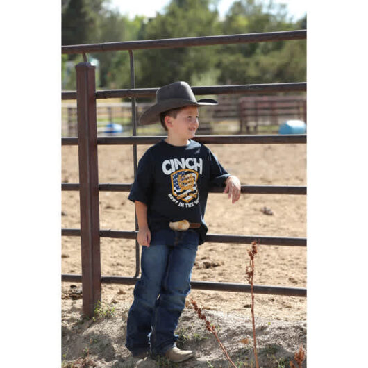 Cinch Boy's S/S Navy Best In West Shirt (MTT7670121)