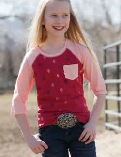 Cruel Girl- Girl's 3/4 Sleeve Printed Raglan Pink (CTK8620002)