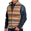 Cinch Men's Brown Striped Fleece Vest (MWV1585001)