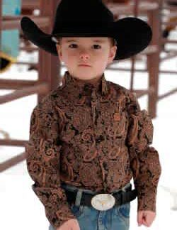Cinch-TODDLER'S MATCH DAD PAISLEY PRINT BUTTON-DOWN WESTERN SHIR(MTW7061330)*