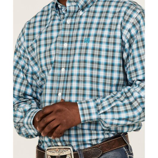 Cinch Men's Large Plaid Long Sleeve Button-Down Western Shirt - (MTW1105371)