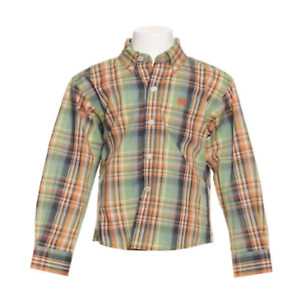 Cinch Boy's Green Plaid LS Shirt (MTW7060296)