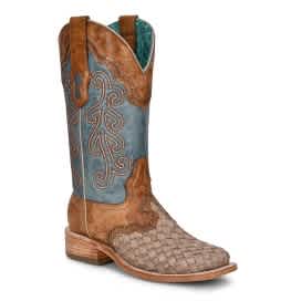 Corral- Ladies Taupe/Blue Embroidery Boot Rodeo Collection (A4248)****